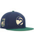 ფოტო #1 პროდუქტის Men's Navy, Green Atlanta Hawks 25 Seasons Hardwood Classics Grassland Fitted Hat