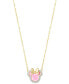 ფოტო #3 პროდუქტის Cubic Zirconia & Pink Enamel Minnie Mouse 18" Pendant Necklace in 18k Gold-Plated Sterling Silver