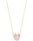 Cubic Zirconia & Pink Enamel Minnie Mouse 18" Pendant Necklace in 18k Gold-Plated Sterling Silver