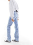 Фото #4 товара Pieces Tall Bella high waisted straight leg jeans in light blue