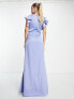 TFNC Tall Bridesmaid twist front maxi dress in powder blue