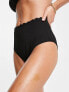 Peek & Beau Exclusive mix and match scallop high waist bikini bottom in black