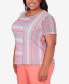 Фото #5 товара Plus Size Neptune Beach Textured Stripe Top with Side Ruching