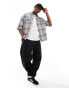 Weekday Bruce oversized check shirt in black