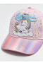 Unicorn Baskılı Ön Kısmı Renkli Ve Parlak Ayarlanabilir Kız Çocuk Kep Şapka