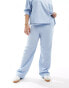 Фото #2 товара 4th & Reckless Plus wide leg drawstring waist trousers co-ord in light blue