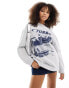 ASOS DESIGN oversized sweat with turbo car graphic in ice marl