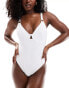 Фото #4 товара New Look crinkle textured swimsuit in white