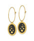 Stainless Steel Yellow Enameled Stars Dangle Hoop Earrings