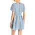 Фото #2 товара Aqua Womens Boucle Mini Fit & Flare Dress Blue and White Tweed Fabric Size L
