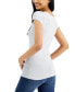 ფოტო #4 პროდუქტის Juniors' Scoop-Neck Cap-Sleeve T-Shirt