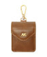 Фото #1 товара Women's Honey Brown Faux Leather Holder with Gold-Tone Alloy AK Symbol and Matching Carabiner Clip