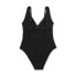Фото #5 товара Women's Ribbed Plunge Twist-Front One Piece Swimsuit - Shade & Shore Black S