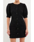 Фото #1 товара Women's Puff Sleeve Tweed Mini Dress