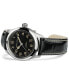 ფოტო #2 პროდუქტის Men's Swiss Automatic Khaki Field Murph Black Leather Strap Watch 38mm