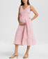 ფოტო #5 პროდუქტის Women's Maternity Cotton Button-Down Sleeveless Midi Dress