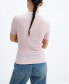 Фото #2 товара Women's Short-Sleeved Braided Wool Sweater