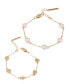 ფოტო #1 პროდუქტის Gold-Tone 2-Piece Imitation Pearl Line Bracelet Set