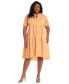 Фото #1 товара Plus Size Ruffle-Neck Tiered High-Low Dress