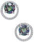 ფოტო #1 პროდუქტის Mystic Topaz (1-3/4 ct. t.w.) and Diamond (1/6 ct. t.w.) Circle Stud Earrings in Sterling Silver