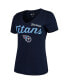 ფოტო #3 პროდუქტის Women's Navy Tennessee Titans Post Season V-Neck T-shirt