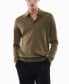 ფოტო #1 პროდუქტის Men's 100% Merino Wool Long- Sleeved Polo Shirt