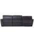 Фото #15 товара Gabrine 3-Pc. Leather Sectional with 2 Power Headrests & Chaise, Created for Macy's