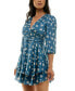 ფოტო #3 პროდუქტის Juniors' V-Neck Tie-Waist Tiered A-Line Dress