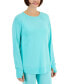 ფოტო #1 პროდუქტის Women's Active Butter French-Terry Long-Sleeve Thumbhole Tunic Top, Created for Macy's