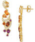 ფოტო #2 პროდუქტის Multi-Gemstone (2-1/2 ct. t.w.) & Vanilla Diamond (1/4 ct. t.w.) Swirl Drop Earrings in 14k Gold