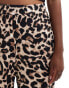 Vila pull on wide leg trousers in leopard print