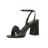 Sam & Libby Womens Black Leather Ankle Strap Buckle High Heel Sandal Size US 7.5