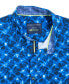 Фото #5 товара Men's Slim-Fit Performance Stretch Abstract Starburst Short-Sleeve Button-Down Shirt