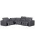 Фото #1 товара CLOSEOUT! Haigan 5-Pc. Leather "L" Shape Sectional Sofa with 3 Power Recliners, Created for Macy's