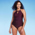 Фото #2 товара Women's Scallop High Neck Full Coverage One Piece Swimsuit - Kona Sol Atlantic