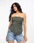 Urban Revivo bandeau corset shirt in grey