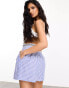 ASOS Weekend Collective boxer short with elastic waistband in blue stripe