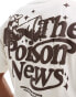 Pull&bear the news back printed t-shirt in ecru