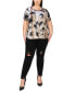 ფოტო #4 პროდუქტის Plus Size Tie Dye Short Sleeve Top