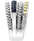 ფოტო #4 პროდუქტის EFFY® Sapphire Multi-Row Stack Look Statement Ring (1/3 ct. t.w.) in Sterling Silver & 18k Gold