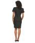 Women's Puff-Sleeve Side-Ruched Sheath Dress