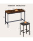 Фото #4 товара 47" Industrial Bar Table Set with Sturdy Steel Base and Adjustable Feet