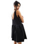 ASOS DESIGN sleeveless smock mini dress with low back in black Черный, 36 - фото #2