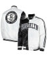 Фото #1 товара Куртка мужская Starter Brooklyn Nets Fast Break черно-белая сатин на молнии