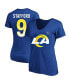 ფოტო #3 პროდუქტის Women's Matthew Stafford Royal Los Angeles Rams Super Bowl LVI Plus Size Name and Number V-Neck T-shirt