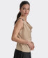 Фото #3 товара Women's Cowlneck Sleeveless Colorblocked-Strap Tank Top
