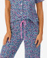 ფოტო #4 პროდუქტის Women's 2-Pc. Notched-Collar Cropped Pajamas Set