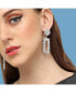 ფოტო #3 პროდუქტის Women's Silver Textured Geometric Drop Earrings