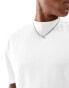 ASOS DESIGN essential heavyweight oversized high neck t-shirt 240gsm in white