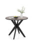 Фото #2 товара 36-Inch Mid Century Modern Kitchen Table with Faux Marble Tabletop and Solid Rubber Wood Legs